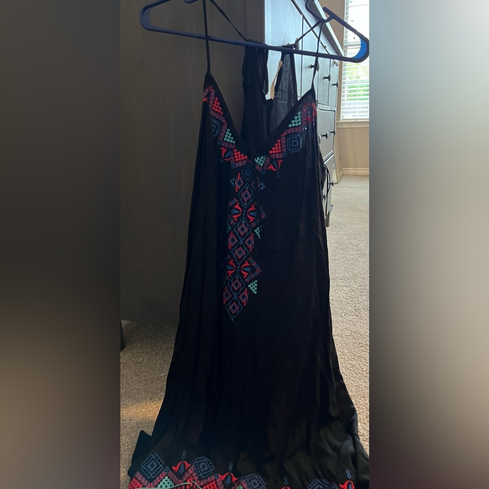 Black printed dress